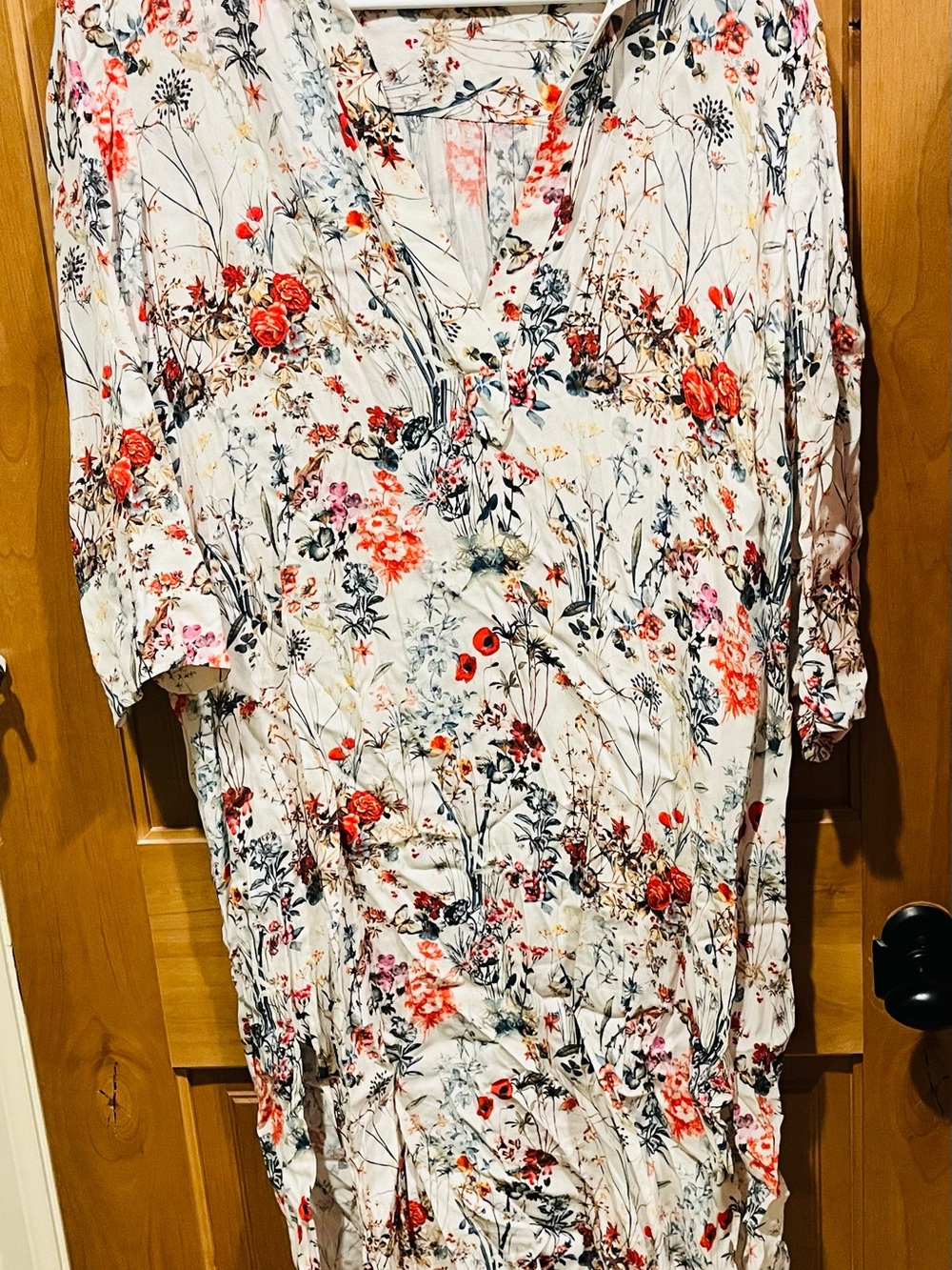 Zara dress with Red & Pink Floral Print